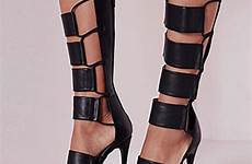 gladiator sandals heels women high sexy sandal shoes knee open toe boots leather straps cut ladies heel calf summer mid