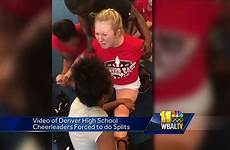 cheerleaders school high denver forced splits into show videos wbal associated press