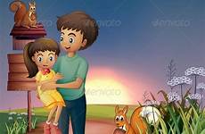 daughter father incest 3d cartoons hilltop carrying graphicriver his little characters