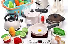 cookware pretend utensils juguete playset induction pots utensilios cutlery cooktop gifthem pans