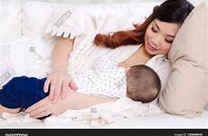asian breastfeeding six woman beautiful boy baby