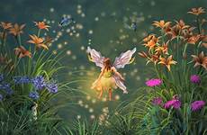 fairy little wallpaper girl flower fantasy background wallpapers preview click
