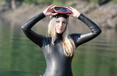 scuba latex suit diving girl wetsuit fetish suits butt water lessons hot neoprene