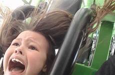 roller screaming coaster ride girl park amusement scary freaks crazy