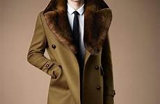 fur coat collar burberry men military wool green mens coats brown rabbit fashion style winter jacket man collars homme clothing
