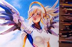mercy overwatch drawing drawings pencil drawholic prismacolor ziegler angela speed anime