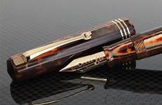 omas arco gold trim pen paragon fountain brown style old celluloid bronze limited yellow edition