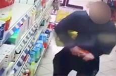 suspect cctv shoplifter evidence cops shoving his