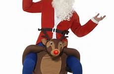 renna kostuum babbo rendier piggyback kerstman reno disfraz vegaoo rudolf jezdec pai gedragen novelty costumi adulti rudolph ritje reindeer volwassenen