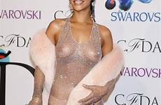 rihanna cfda awards fashion naked dress council designers america york gala met scandalous june through icon outfit rhianna her hot