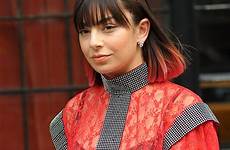 red charli her glimpse bra dress she sheer flashed patterned which xcx ends dyed slick mane opted contoured fringed brunette