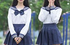 uniform schoolgirl suit pleated sets cos 4pcs orthodox seifuku jepang kostum ban sinh