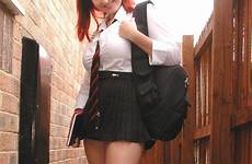 lorna morgan schoolgirl school uniform girls sally college dress websites brunette pigtails mini cosplay 7d index