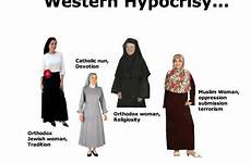 muslim women hijab hypocrisy modest islam western modesty christian islamic woman quotes veil head oppressed catholic oppression people clothing being