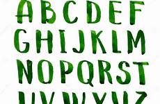 green alphabet ink handmade letters dreamstime vector preview