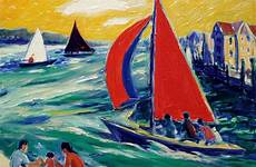 red gene rouse pleasures sails boating painting 28th uploaded january which