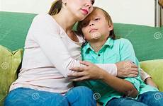 son teenage mother consoling sad aged middle dreamstime stock preview