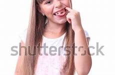 teeth pigtails blond freckles