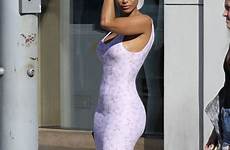 nicole murphy dress beverly hills fitting form shopping pink tight dog her celebmafia hawtcelebs