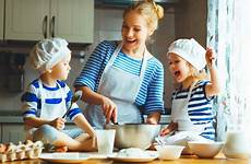 mother cooking kitchen child stock kids food format