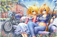 emperpep konachan hair respond edit clouds 2girls eyes blonde building dress blue commission anime