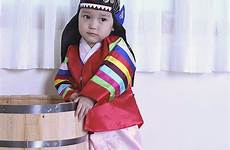 korean traditional dress multicolored hanbok stripes korea boy baby