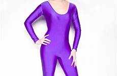 spandex unitard purple bodysuit shiny dancewear stirrup sleeve long dance catsuit unitards leotards women choose board