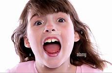 mouth open girl young stock background