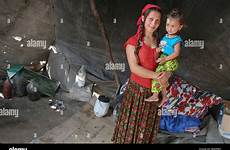 romania gypsies romanian bucharest camp gypsy stock near their roma alamy mother family child