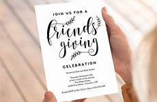 friendsgiving invitation party template elegance rustic rec printable