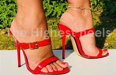 mules heel high uk4 strappy sandals patent buckle fetish eu very sexy