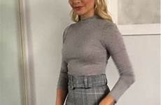 holly willoughby skirt morning her she dress over latest outfits code instagram wearing plaid giddy cooed guest baby also cute