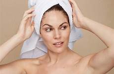 towel woman head shower after her studio