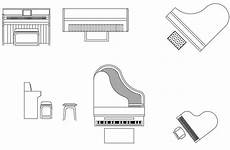 piano cad autocad drawing blocks block side elevation 2d cadbull instrument musical description