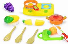 playset cooks cutting kitchen food velcro vegetables connected fruits 15pcs play set than available