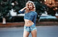 wallpaper shorts women woman jean blue model short blonde girl crop denim hair wearing long top beauty red navel hips