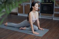 yoga asian woman doing namaste stretching pose practicing healthy gesture storyblocks stock