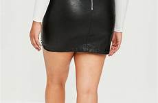 skirt mini leather plus size faux studded missguided