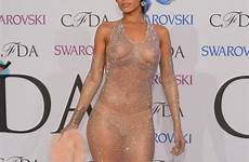 rihanna through dress naked hot tits her show outfit