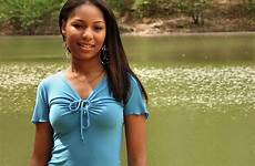 girl beautiful african american teen posing lake stock