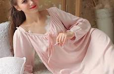 nightgown nightgowns long pink women princess night aliexpress nightdress sexy sleepwear dress homewear gentlewoman fall simple style