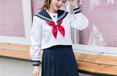 uniform school japanese sailor girls uniforms jk high girl women cosplay long sakura anime hot sleeve novelty xxl embroideried arrival