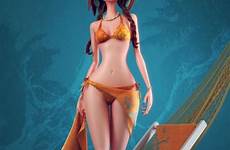 3d ortega carlos elizalde character characters sea tangerine girl digital cartoon artwork amazing artist concept beautiful hot anime beach bikini