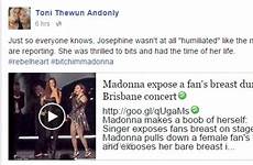 georgiou josephine madonna her mother posted daughter spanked after breast had bare pulls down fan exposed exposes toni concert just