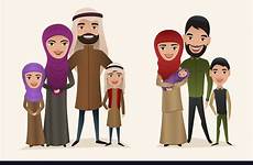 arab family vector happy children set royalty