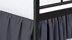 Ruffled Bed Skirt with Split Corners - Dark Grey, Queen BedSkirt, Gathered Style Easy Fit up to 16 Inch Drop, with Platform Three Sided Coverage Dust Ruffle Bed Skirts (Dark Grey Queen)