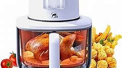 X&E Glass Air Fryer And Juicy Function Air Fryer Plus 6-in-1 Cooking Menus, 4.8 Quart Capacity with Touch Control Panel, 360° Visible Glass Cup, Tender Roast, Digital Electric Hot Airfryer