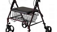 Medline Heavy Duty Bariatric Mobility Rollator with 8 Inch Deluxe Wheels, 400 lbs Capacity