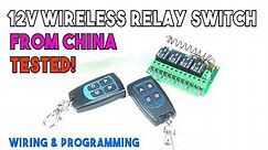 12V 4CH Channel 315Mhz Wireless Remote Control Switch TEST,WIRING