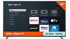 onn. 50” Class 4K UHD (2160P) LED Roku Smart Television HDR (100012585)